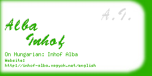 alba inhof business card